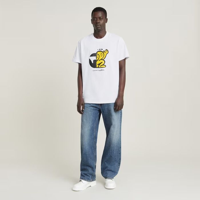 Оригинална тениска G-Star Raw Figure Loose S M нова мъжка бяла