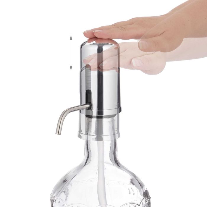 Dispenser de bauturi cu pompa manuala, cu 6 pahare, sticla, 2.4l