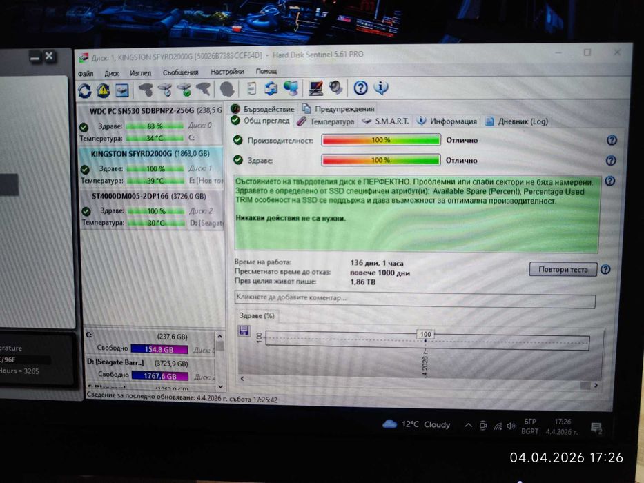 SSD 2TB Kingston Fury Renegade M.2 SFYRD/2000G