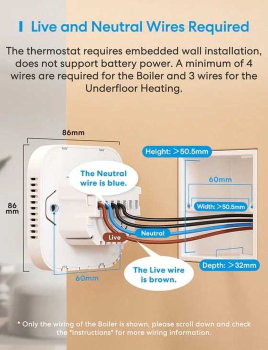 Meross MTS215B – Termostat inteligent Wi-Fi cu suport Matter