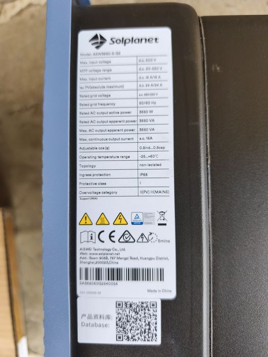 Solplanet 3.68 KW Nou