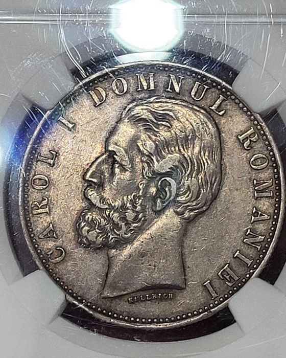 Moneda 5 lei 1880 Gradata NGC XF45 bani vechi