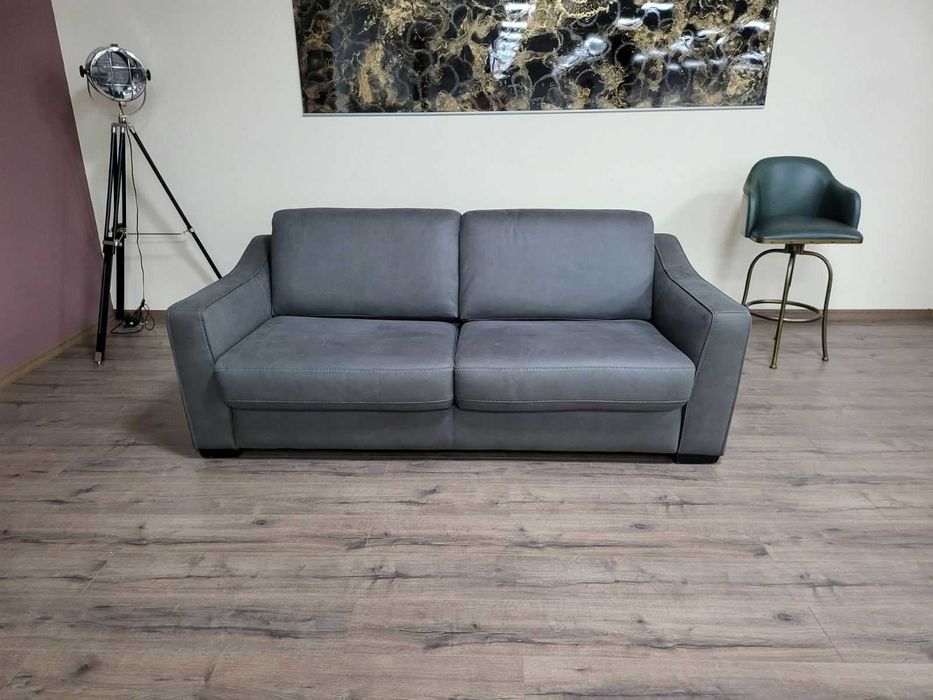 Тъмно сив диван от плат с функция сън "Myriad"