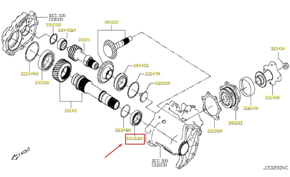 rulment cutie transfer nissan x-trail / renault  koleos ii b48-10 / 3