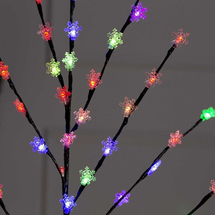 Коледно светещо новогодишно LED дръвче 150см с многоцветни цветчета