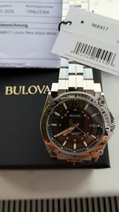 Bulova precisionist Icon 96B417, nou, nepurtat, factura 2026, 8 rubine, garanție 3 ani, Quartz 262 kHz