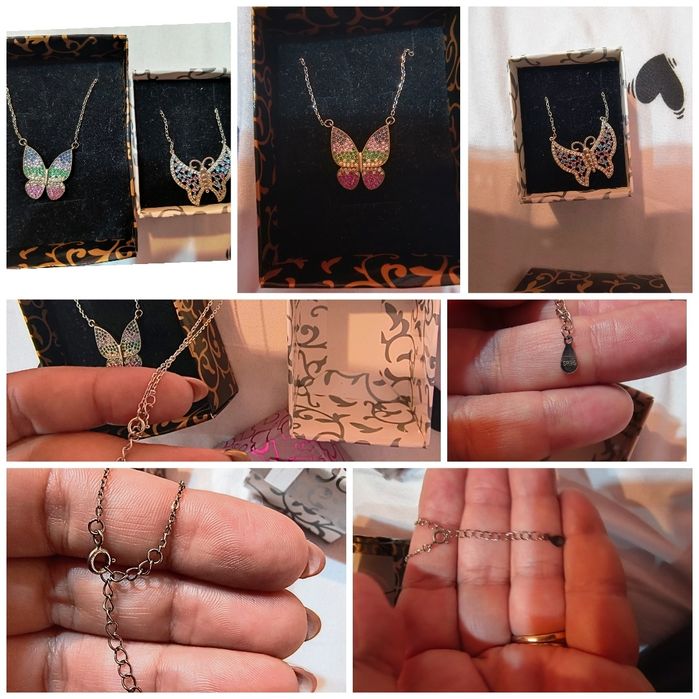 Сребърни колиета "пеперуда"