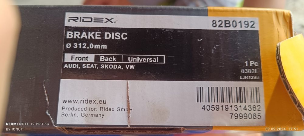 4 Discuri frână pentru audi, skoda, seat, vw