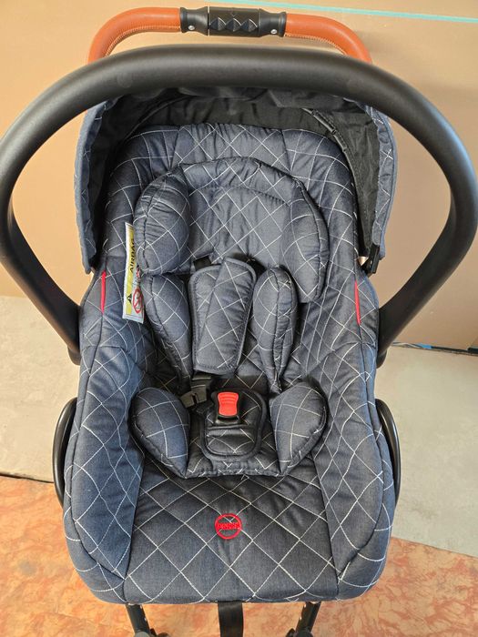 Бебешка количка 3 в 1, синьо