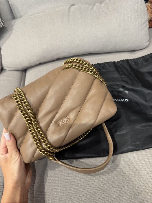 Кожена чанта Pinko Love Mini Puff