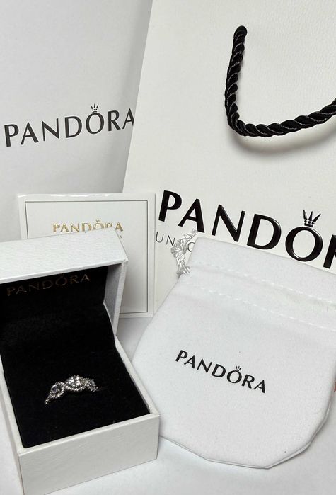 Inel Pandora original argint 925 cu zirconii – elegant, set complet