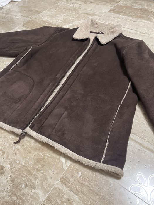 Geaca piele întoarsă,maro