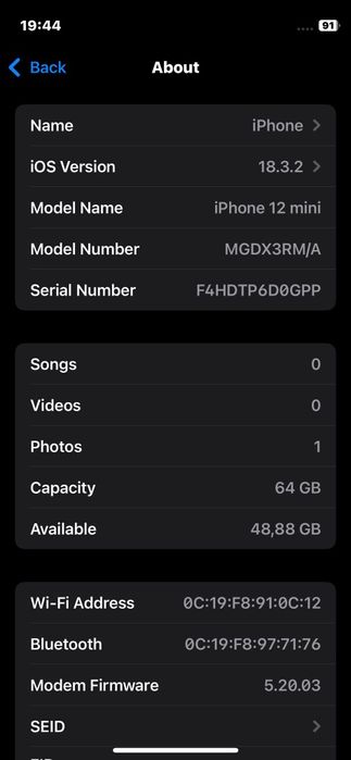 iPhone 12 mini functional(SIM FUNCTIONAL)