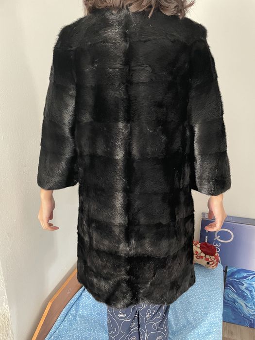 Норковая шуба черный брилиант