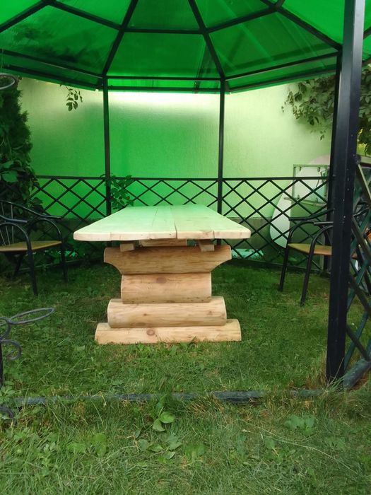 Садовые качели, стол, колодец