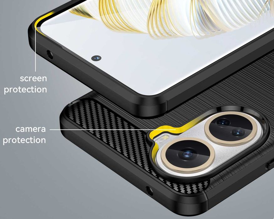 Huawei Nova 10 SE / Nova 11i - Удароустойчив Кейс Гръб CARBON