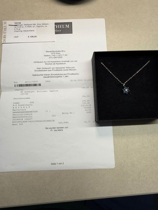 Pandant aur cu safire