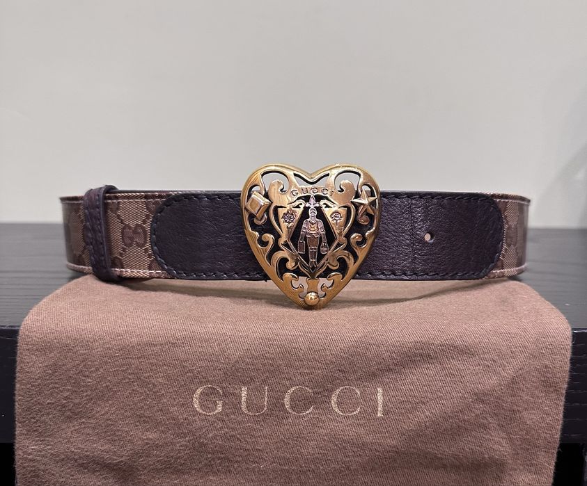 Ремень Gucci GG Supreme Heart Crest
