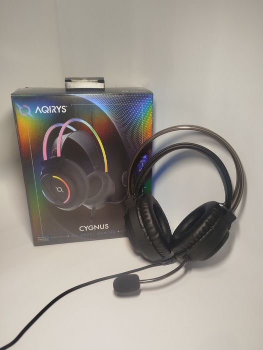 Căști gaming Aqirys Cygnus + stand pentru căști Trust