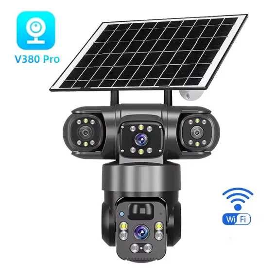 Camera supraveghere panou solar 4K 4G 12MP WIFI cu 4 camere vedere nocturna audio senzor miscare