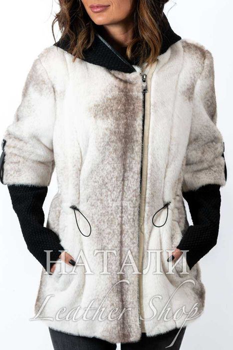 Дамско ексклузивно палто от алпака с косъм Диана