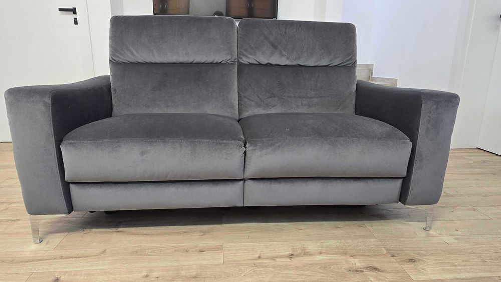 Canapea Natuzzi Editions Stima cu 2 Reclinere Brezza Dark Grey