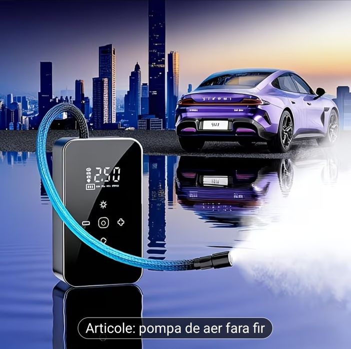 Acest compresor de aer cu utilizare duală, potrivit atât pentru operare wireless, cât și cu fir, dispune de un motor de înaltă performanță