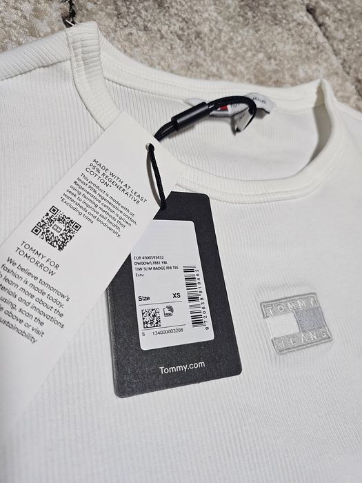 Tricou Tommy Jeans alb marimea XS