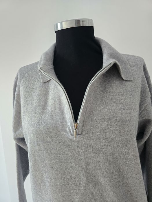 Pulover dama din lana cu fermoar in fata marime 36