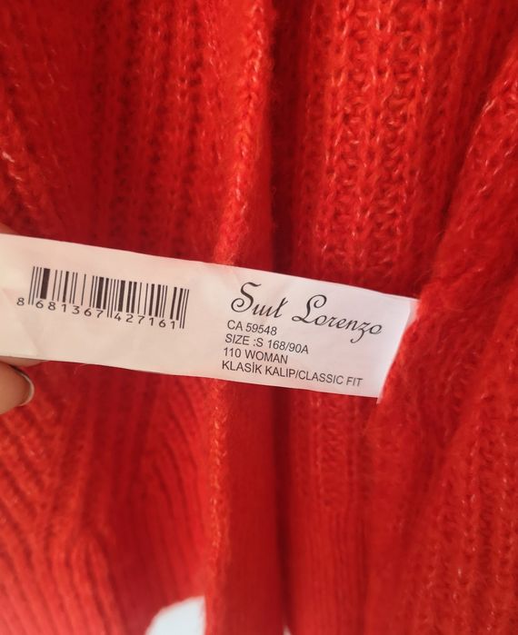 Чисто нова Ефектна Дълга Дамска Жилетка В Цвят Корал с етикет