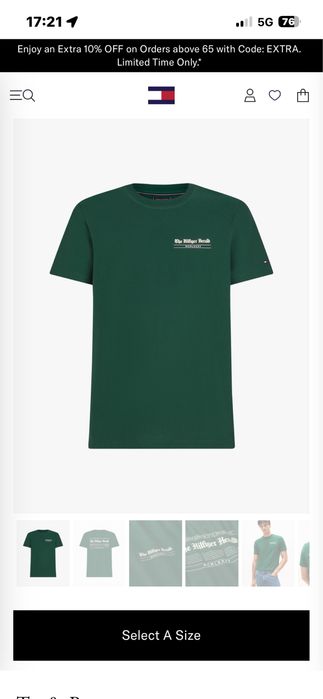 Tommy Hilfiger - Back Logo  Jersey Crew Neck T-Shirt  - НОВА размер Л / Оригинал