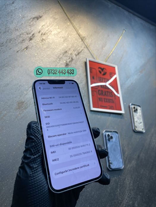  iPhone 14 Placă Bază  128 GB - Neverlock - Completă - Face ID