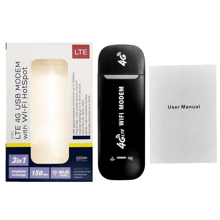 LTE 4G USB модем с Wifi Hotspot 150Mbs