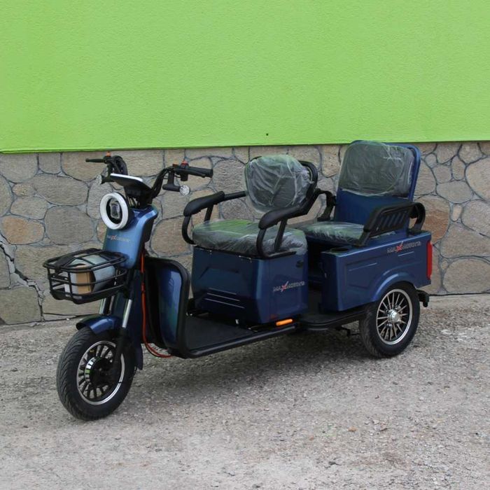 Двуместна CARGO електрическа триколка Max Motors CARGO LUX 1500W BLUE