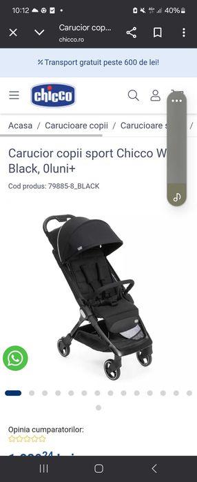 Carucior Chicco  compact foarte bun pt calatorii si nu numai