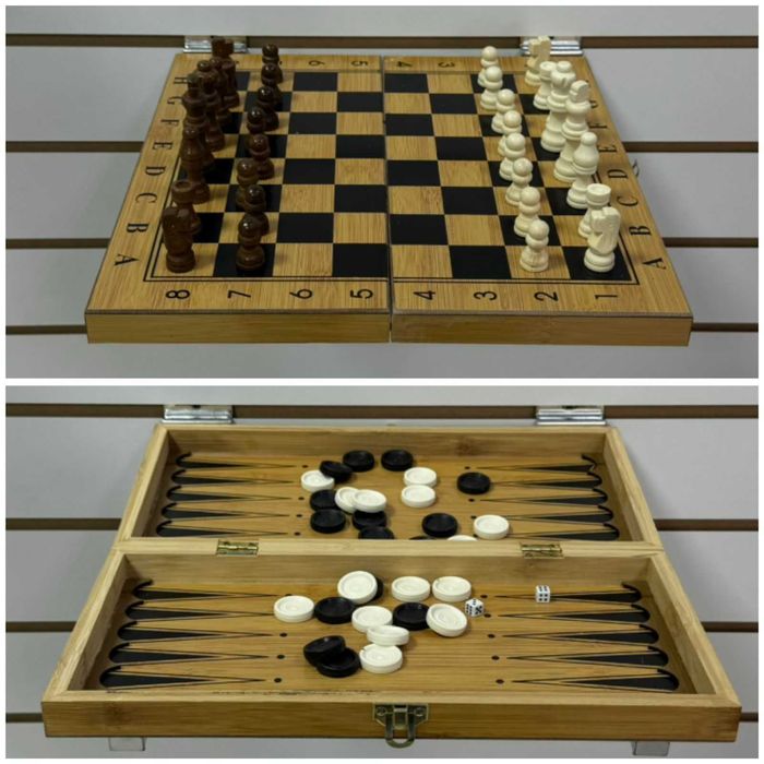 Шахматы, нарды, шашки 3в1 магнитные