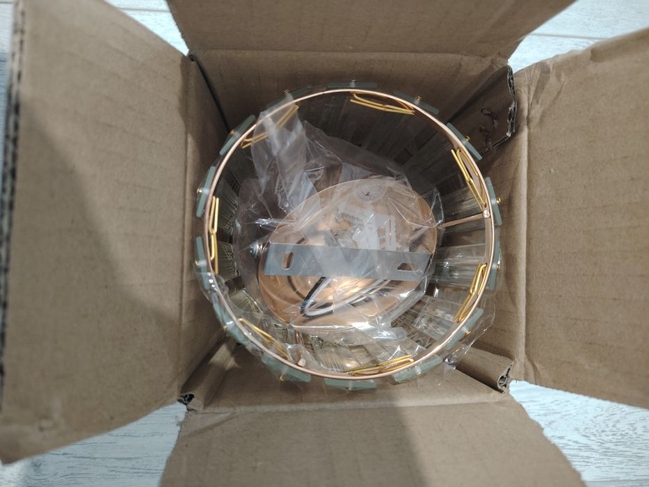 LUSTRA  E27 cristal/ metal Auriu