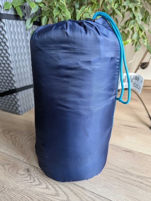 Sac de dormit Quechua Forclaz 10 albastru stanga, 10 grade, gluga