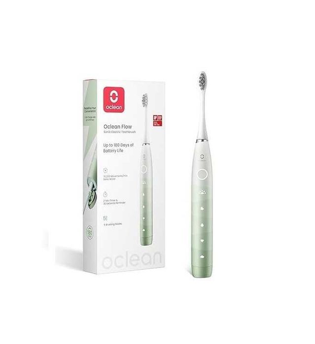 Звукова електрическа четка за зъби Oclean Flow Зелена , с IPX7, 2-минутен таймер