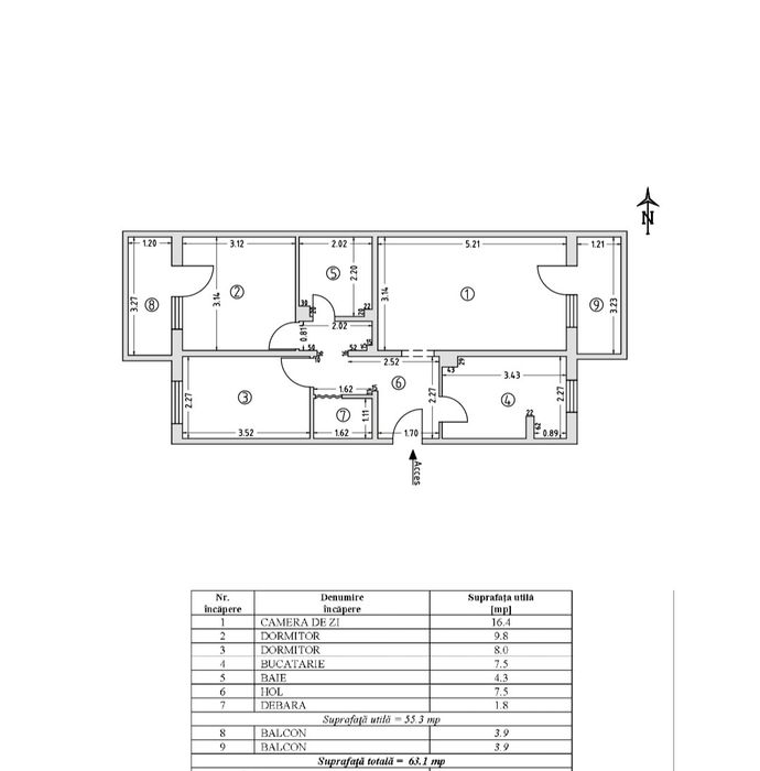 Apartament 3 camere ,Central