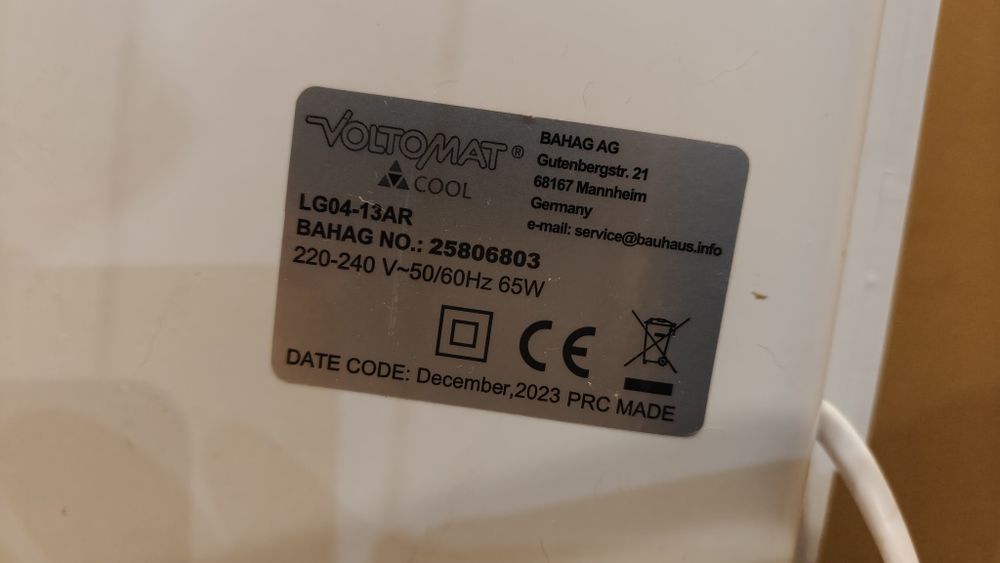 Мобилен въздухоохладител Voltomat Cool 65W 10L (вентилатор, ползван 10тина пъти)