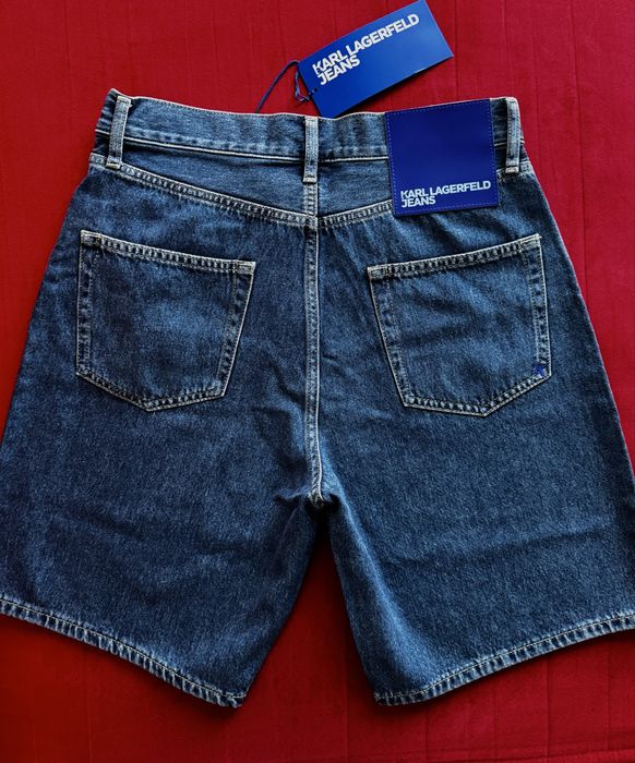 Blugi Karl Lagerfeld pantaloni scurti 3/4 trei sferturi blugi scurti