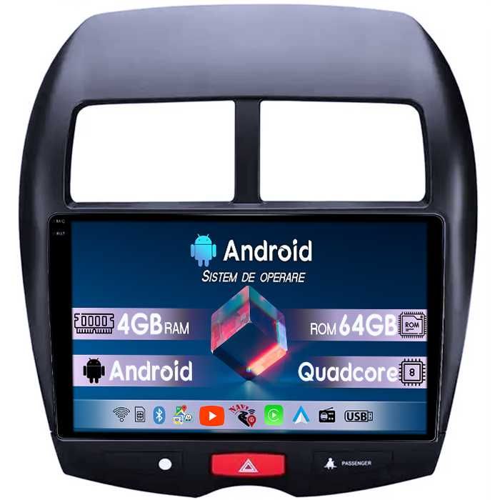 Navigatie ASX,C-cross,Peugeot 4008,carplay,4GB RAM/64GB ROM Android 14