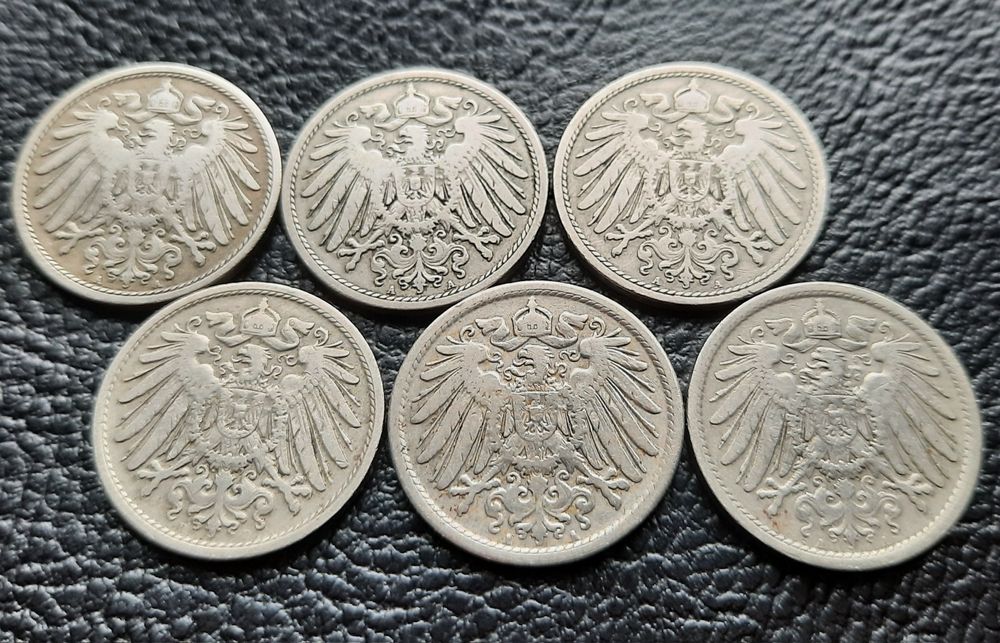 Стара монета/и 10 пфенига 1900,1901,1906,1907 и 1908 г. Германия