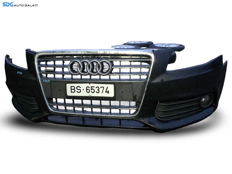 Bara Spoiler Fata Completa cu Spalatoare FARA Grila si Emblema Audi A4 B8 NFL Non Facelift 2008 - 2012 Culoare LZ9Y [K7312]