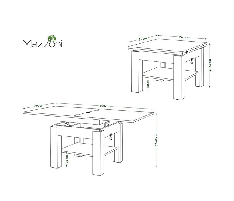 MĂSĂ EXTENSIBILĂ - CLEO Beton Millennium/Alb Mat