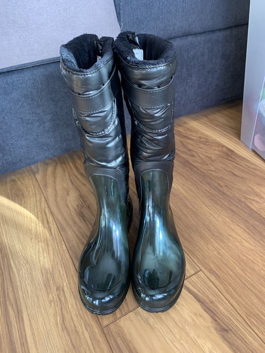 ПРОМО!!! Черни гумени ботуши с подплата 37 номер