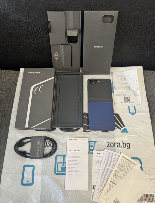 КАТО НОВ 512GB Samsung Z Flip 7 Зора Гаранция 2027г. Blue / Син