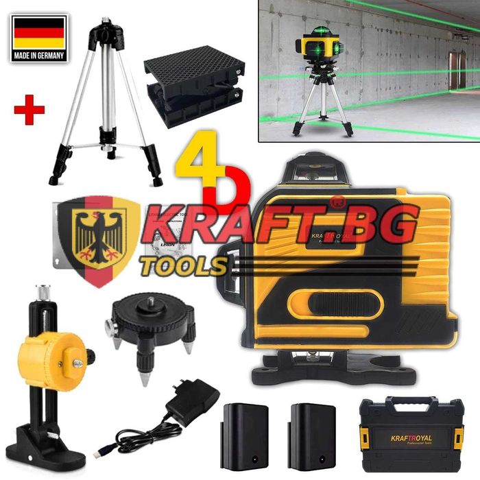 4D Лазерен Нивелир KrafT RoyaL с 16 линии – самонивелиращ се