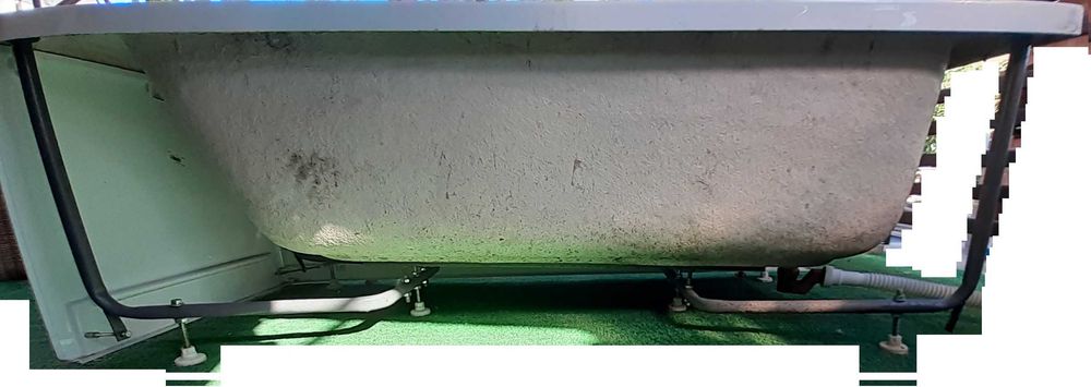 Cada de baie acril, cu suport si accesoriile de scurgere